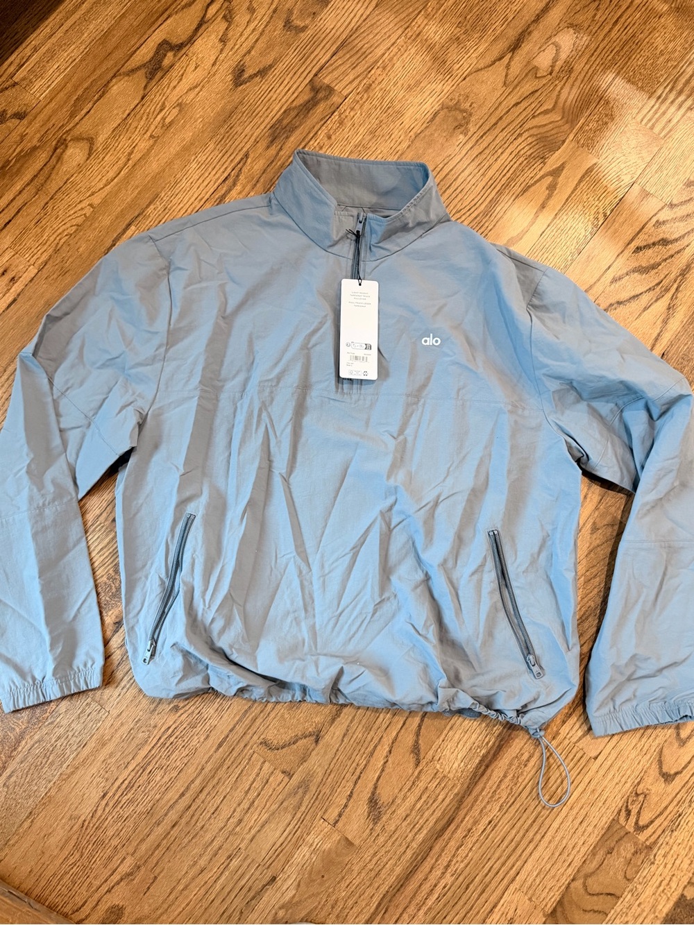 ALO Yoga Gray Lightweight Track Pullover